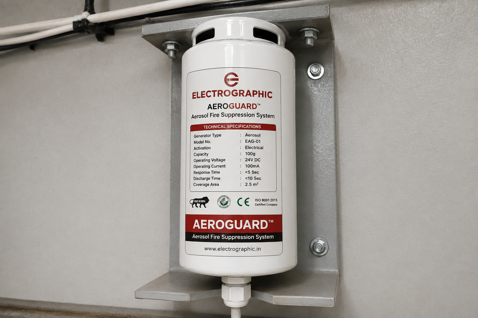 Aeroguard aerosol fire suppression system